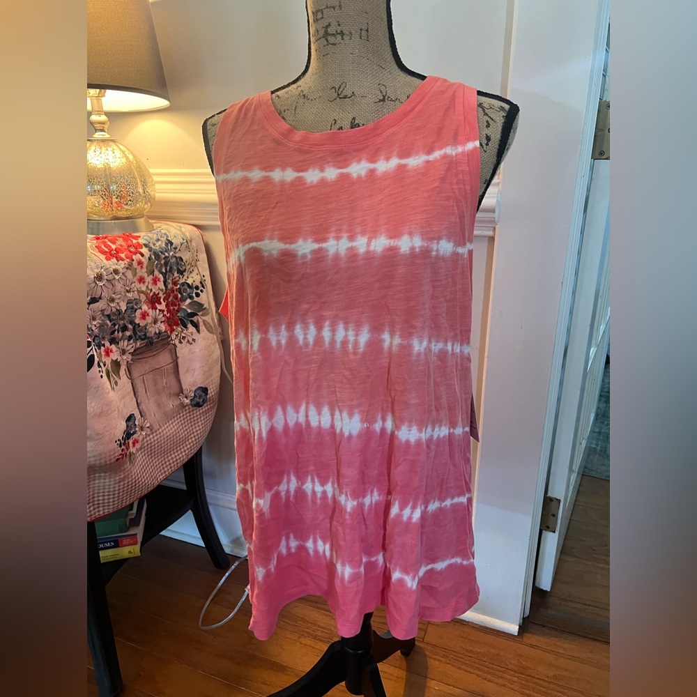 NWT Time and Tru Women's Tie Dye Cotton Tank Top - Size XXL
